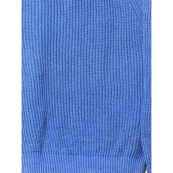 VTG Hardwood & Pine Men Medium Blue Ribbed Knit Sweater Cotton Preppy Y2K - Picture 4 of 12